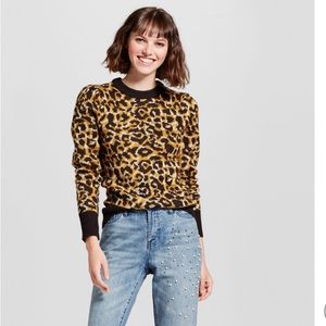Who What Wear Leopard Print Sweater Size XL